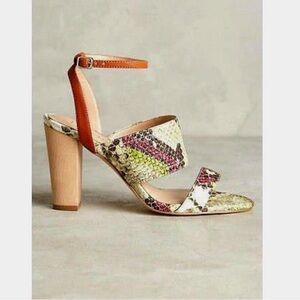 Anthropologie Billy Ella Snakeskin Heels